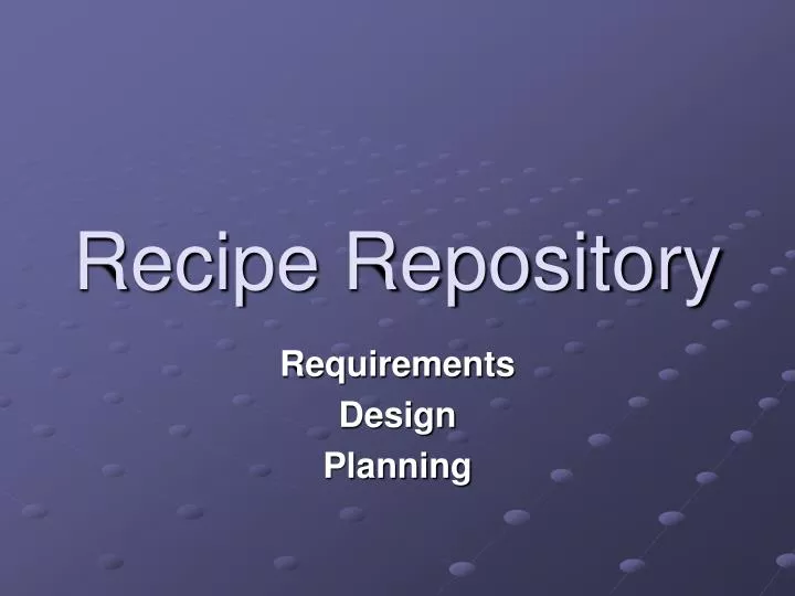 recipe repository