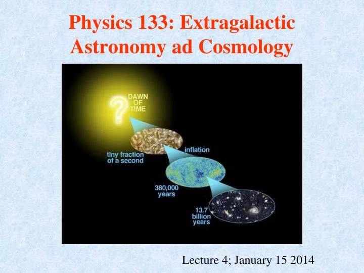 physics 133 extragalactic astronomy ad cosmology