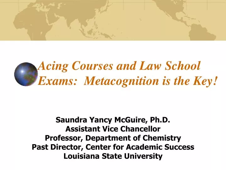 acing courses and law school exams metacognition is the key