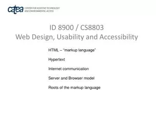 ID 8900 / CS8803 Web Design, Usability and Accessibility