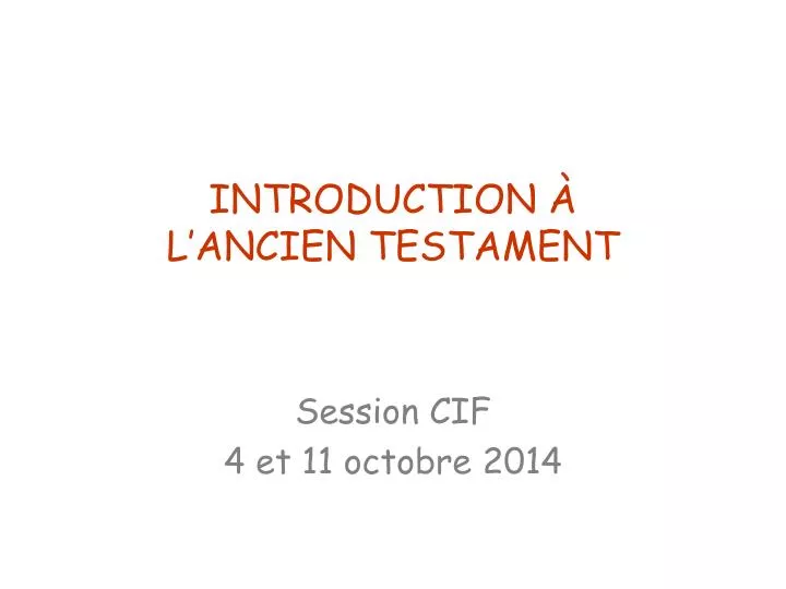 introduction l ancien testament