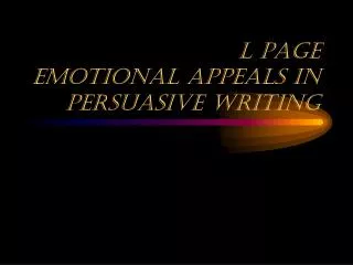 L page Emotional Appeals in Persuasive Writing