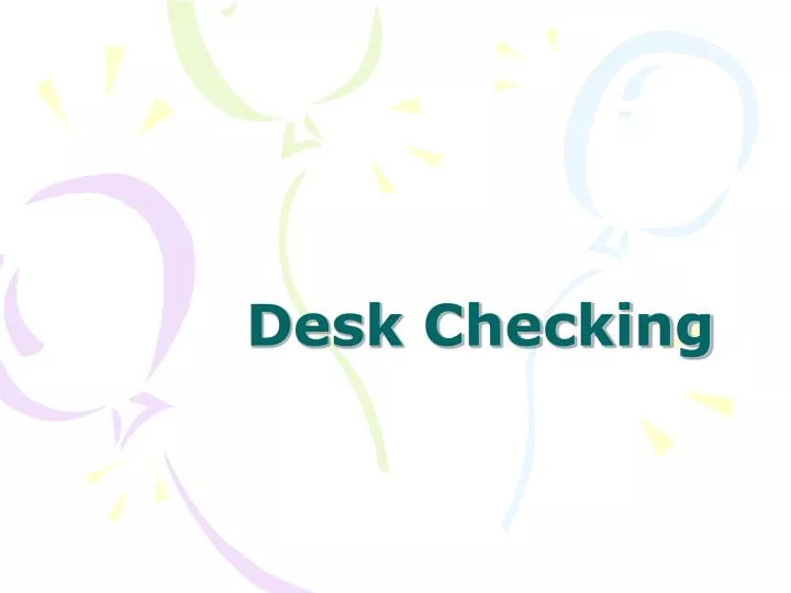 desk checking
