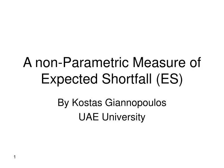 a non parametric measure of expected shortfall es