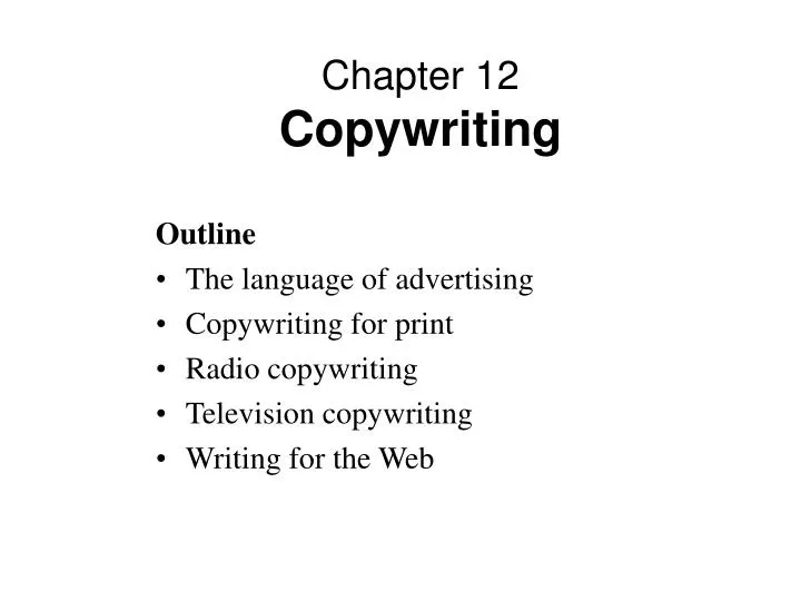 chapter 12 copywriting