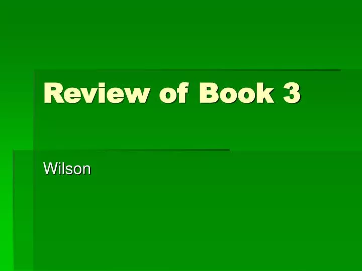 review of book 3