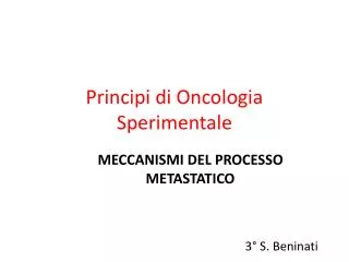 principi di oncologia sperimentale