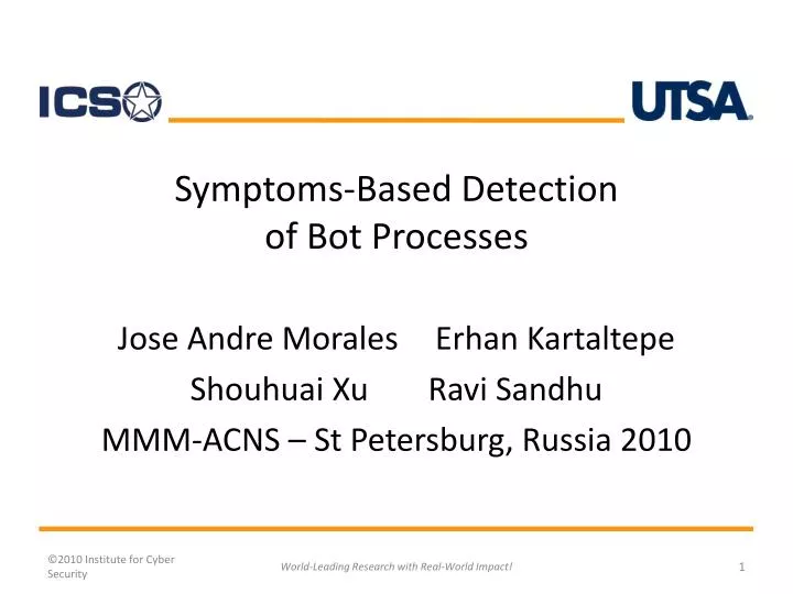 symptoms based detection of bot processes