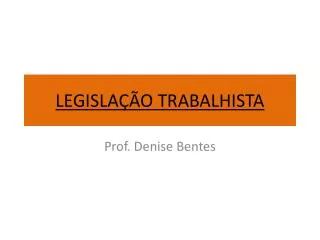 legisla o trabalhista