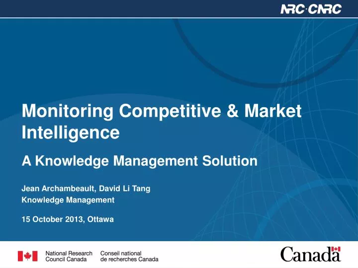 monitoring competitive market intelligence a knowledge management solution