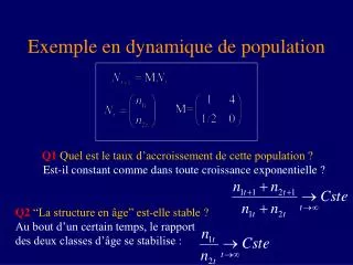 exemple en dynamique de population