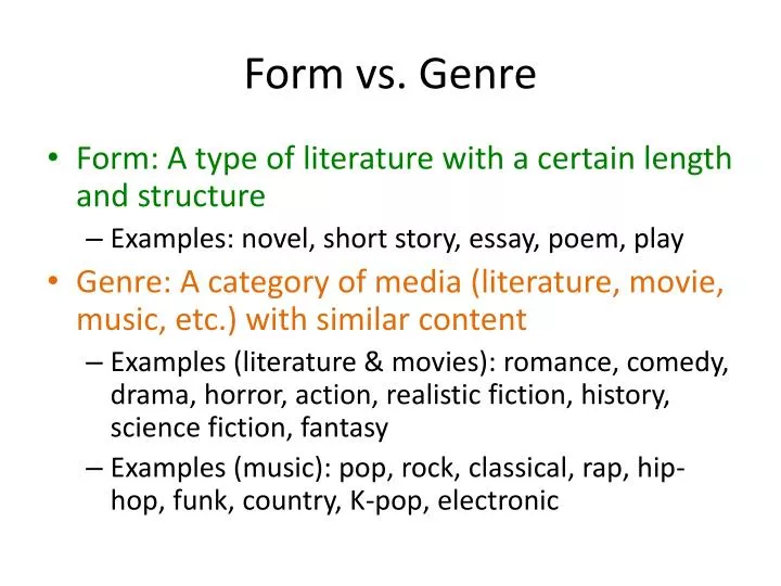 form vs genre