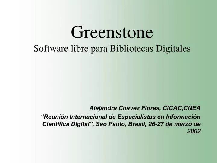 greenstone software libre para bibliotecas digitales