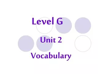 Level G