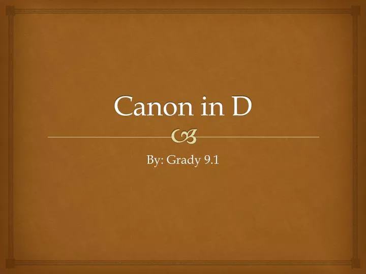 canon in d