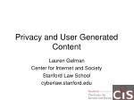 Privacy and User Generated Content - slide 1