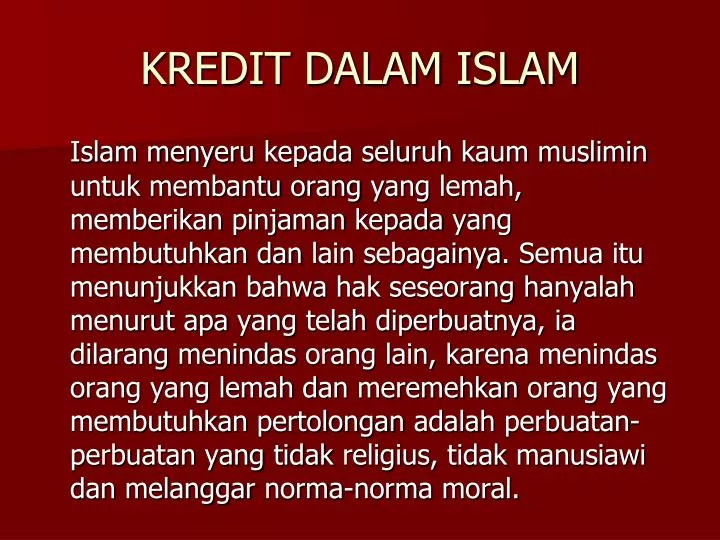 kredit dalam islam