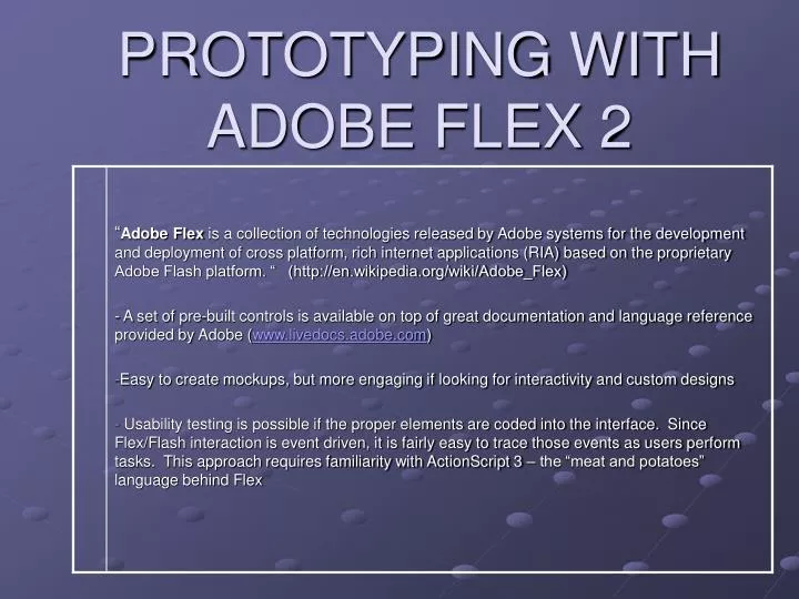 prototyping with adobe flex 2