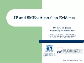 IP and SMEs: Australian Evidence