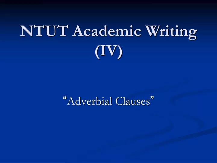 ntut academic writing iv
