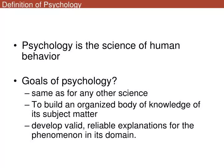 definition of psychology