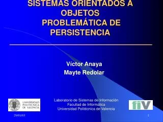 sistemas orientados a objetos problem tica de persistencia