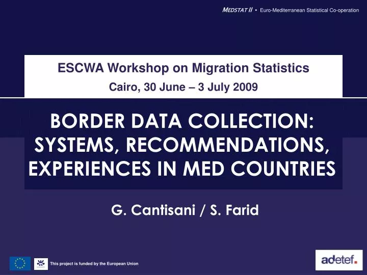border data collection systems recommendations experiences in med countries