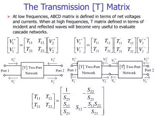 The Transmission [T] Matrix