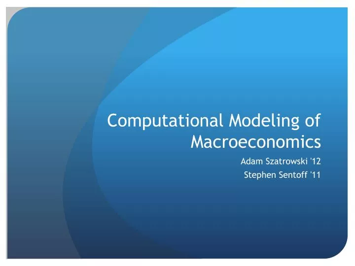 computational modeling of macroeconomics