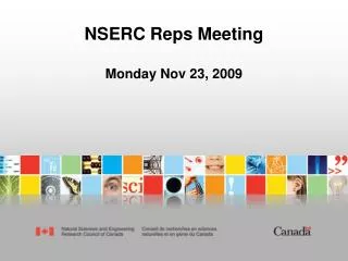 NSERC Reps Meeting Monday Nov 23, 2009