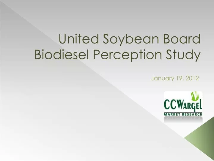 united soybean board biodiesel perception study