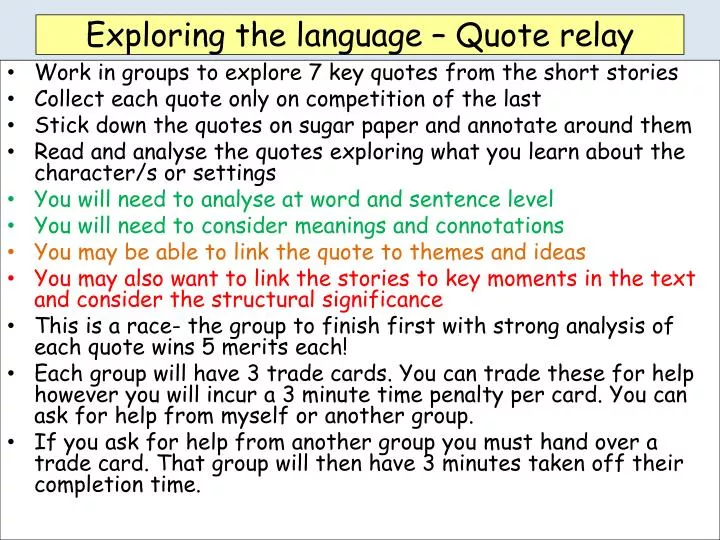 exploring the language quote relay