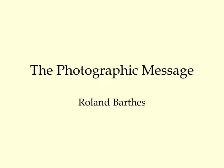 the photographic message