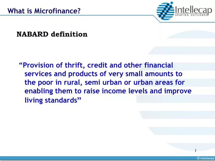 what is microfinance