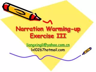 Narration Warming-up Exercise III