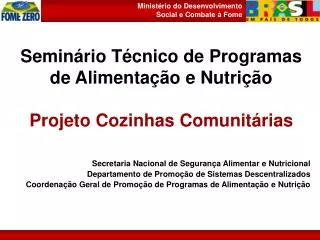 semin rio t cnico de programas de alimenta o e nutri o projeto cozinhas comunit rias