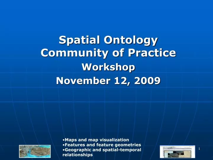 spatial ontology community of practice workshop november 12 2009