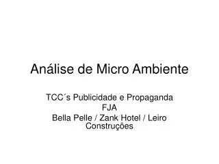 an lise de micro ambiente