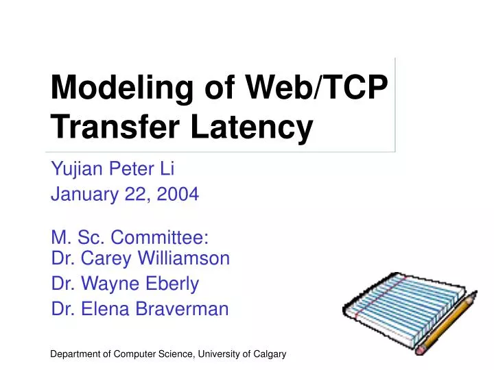 modeling of web tcp transfer latency