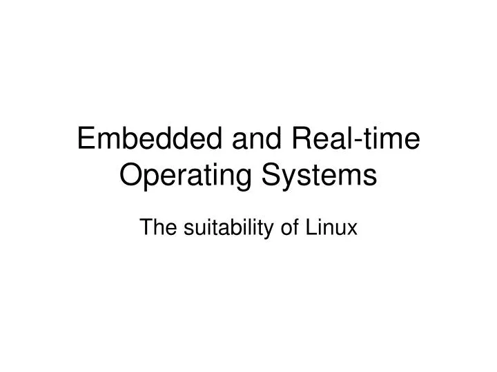 embedded and real time operating systems