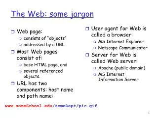 The Web: some jargon