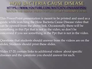 Outline: How Bacteria Cause disease Video