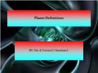 Planet Definitions