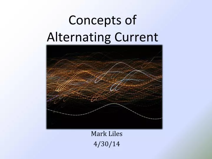 concepts of alternating current