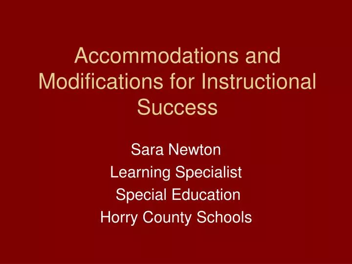 accommodations and modifications for instructional success