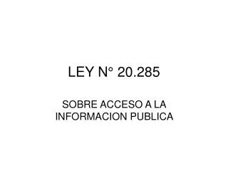 ley n 20 285