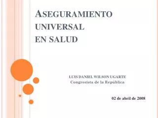 aseguramiento universal en salud