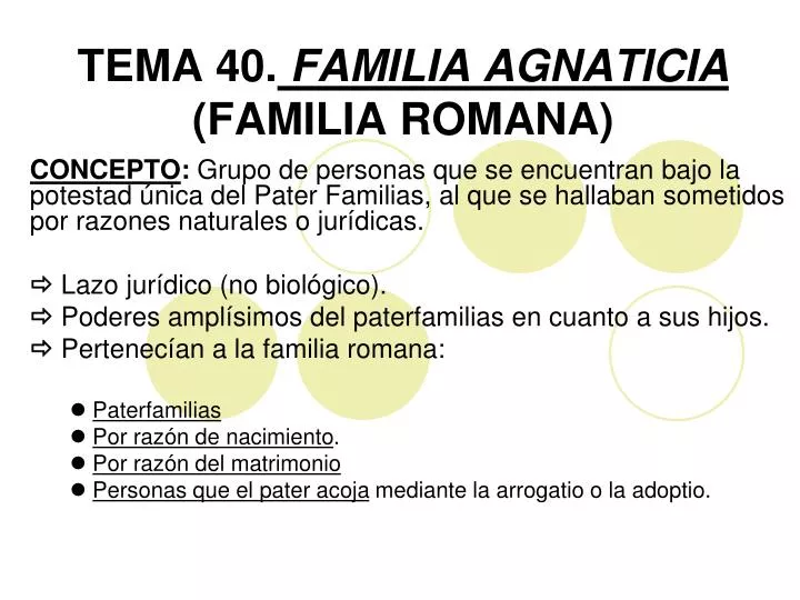 tema 40 familia agnaticia familia romana