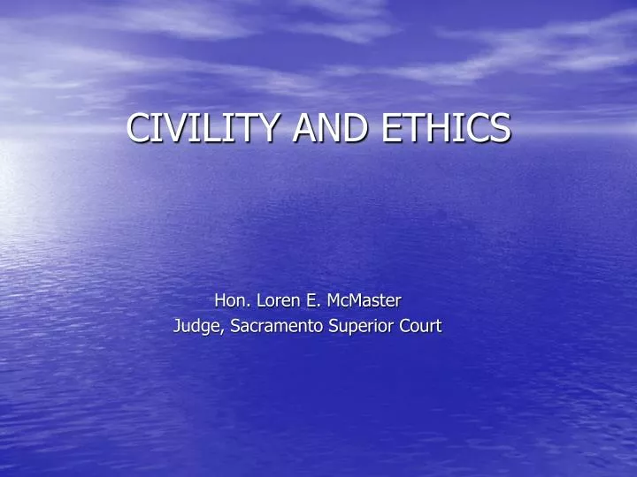 civility and ethics