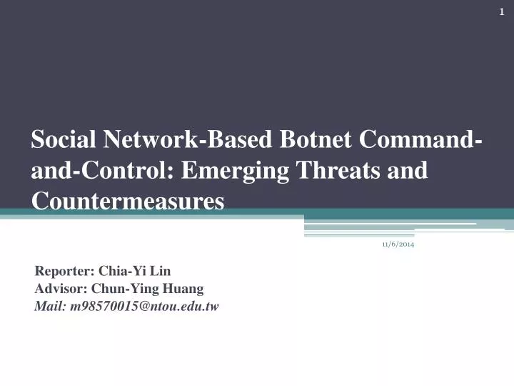 social network based botnet command and control emerging threats and countermeasures